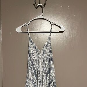 EARTHBOUND Gray and White Lace Camisole Dress